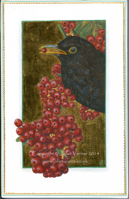 Thief  Blackbird painting Juliet Venter 2014