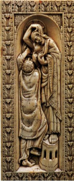 Doubt of Thomas Ottonian Ivory carving