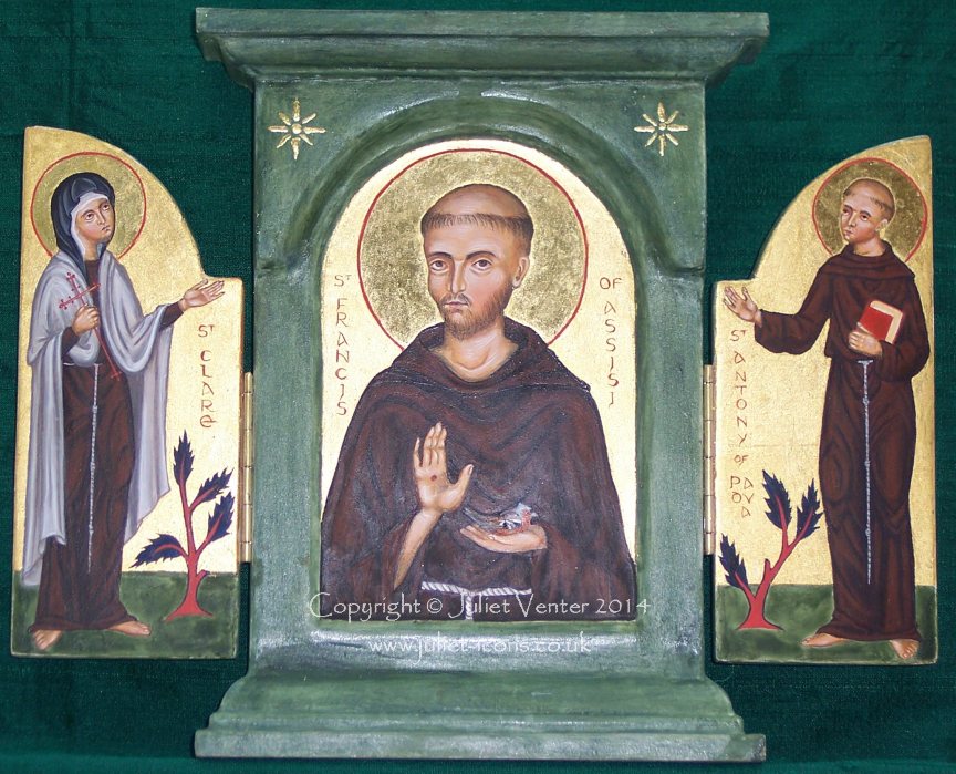 Franciscan icon triptych Juliet Venter 2012