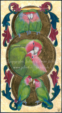 Faithful Couple birds egg tempera Juliet Venter  2015
