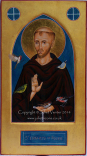 Icon St Francis and English Birds Juliet Venter 2014