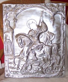 Resin icon St George restoration in progress