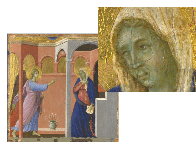 Duccio Annunciation Green Underpainting