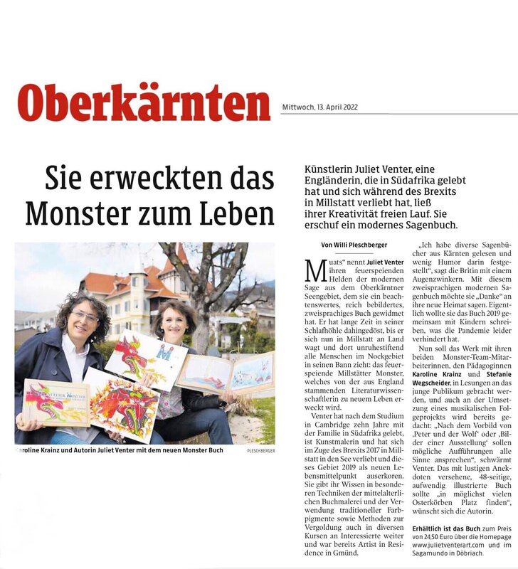 Kleine Zeitung Berich Millstatt Monster 2022