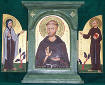 Icon St Francis triptych Juliet Venter 2012