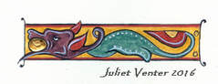 Dragon manuscript illumination Juliet Venter 2018