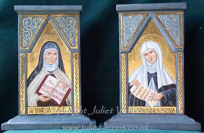 Icons St Theresa Avila St Catherine Siena Female Doctors of Church Juliet Venter 2016